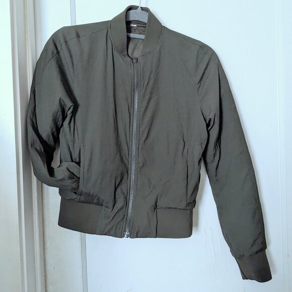 Lululemon Reversible Non Stop Bomber Jacket Dark Olive Green Size 2 - Picture 4 of 12